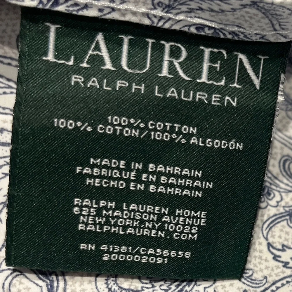 Lauren Ralph Lauren Floral Blue White Gray Queen Bedsheets Fitted & Flat Only
